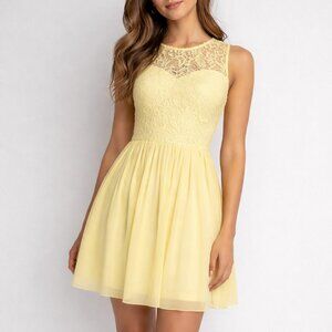 Suzy Shier Yellow Sleeveless Mini Dress